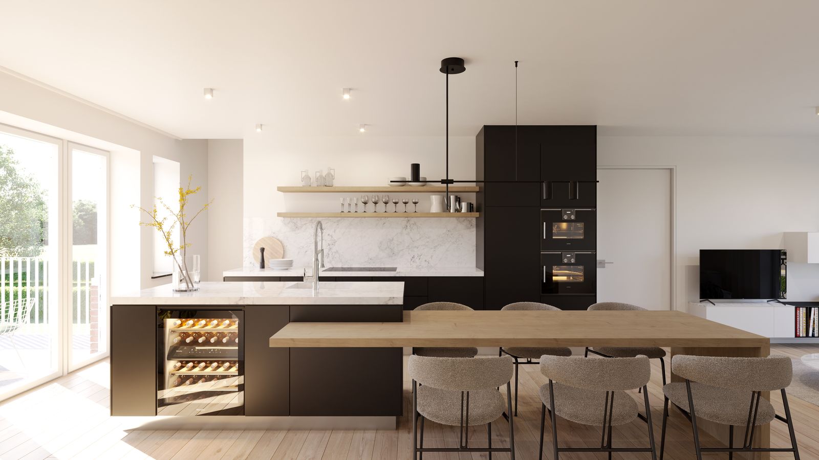 Hoogwaardige open keuken met eiland