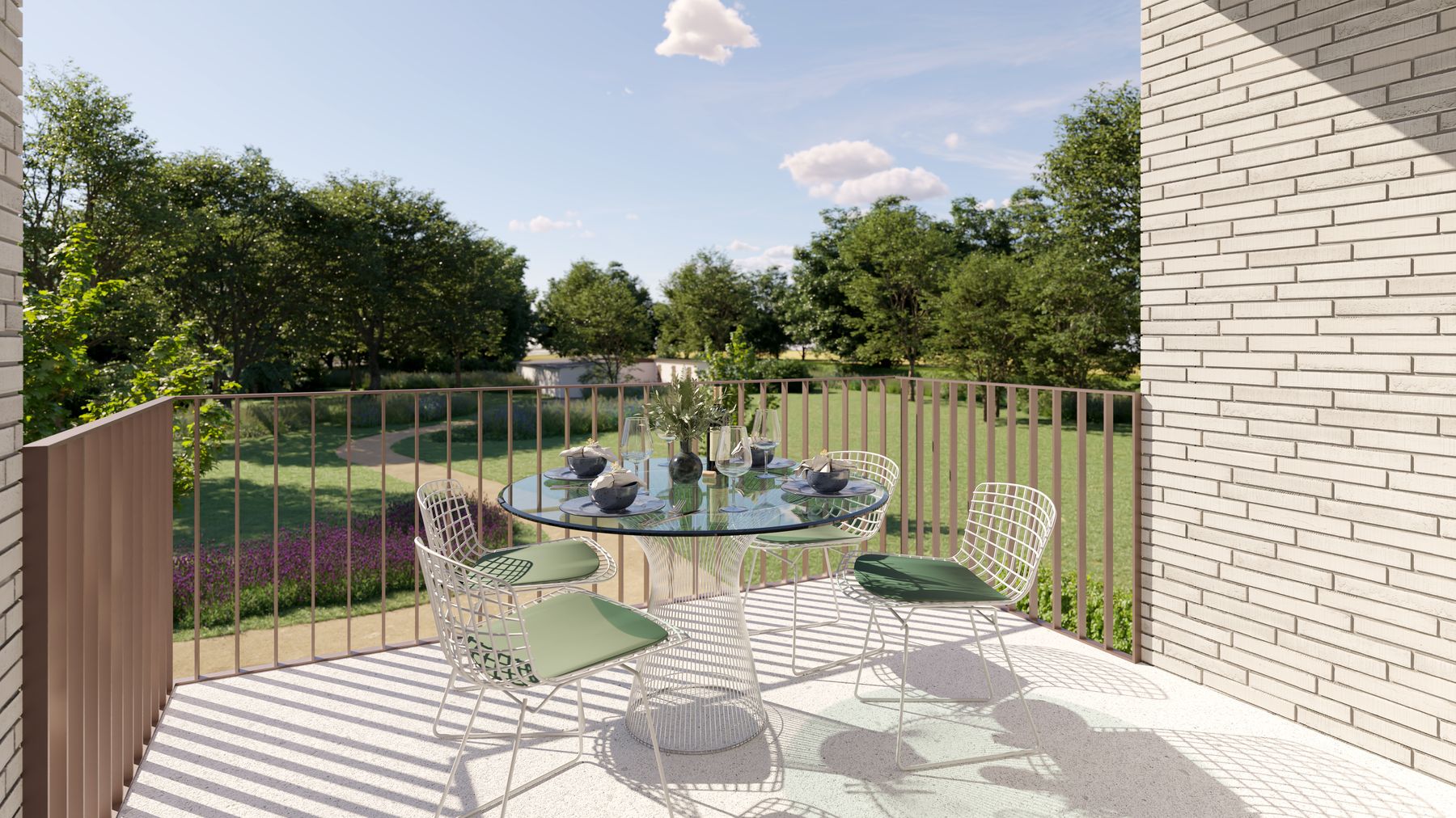 Dineren op het terras met zicht op de tuin van Parkhof